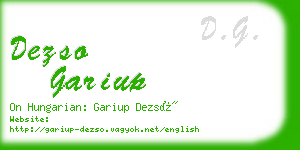dezso gariup business card